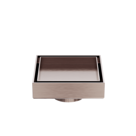 Accessories Nero 100mm Square Tile Insert Floor Waste - 50mm Outlet Colour: Brushed Bronze Place & Palette