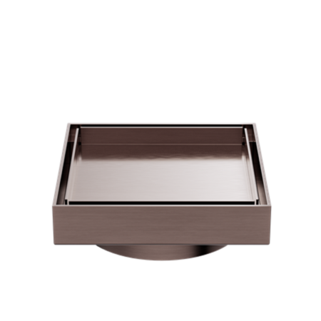 Accessories Nero 130mm Square Tile Insert Floor Waste - 100mm Outlet Colour: Brushed Bronze Place & Palette