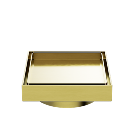 Accessories Nero 130mm Square Tile Insert Floor Waste - 100mm Outlet Colour: Brushed Gold Place & Palette
