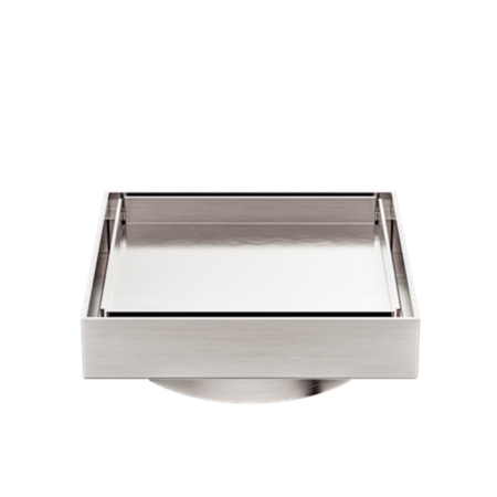 Accessories Nero 130mm Square Tile Insert Floor Waste - 100mm Outlet Colour: Brushed Nickel Place & Palette