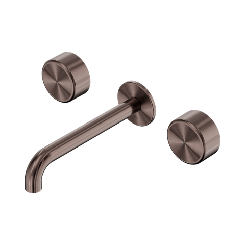Serenity Wall Basin Set 160mm Spout With Metal Handle - Nero Serenity Collection - Chrome FinishBrushed Bronze Finish