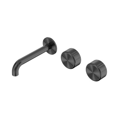 Serenity Wall Basin Set 160mm Offset Spout With Metal Handle - Nero Serenity Collection - Chrome FinishGun Metal Finish
