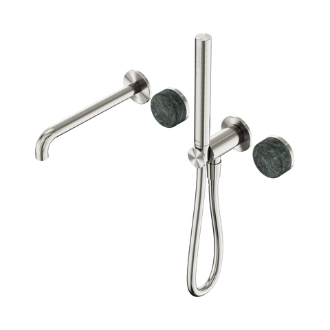 Serenity Progressive Shower System With Spout With Verde Alpi Handle And Slim Shower - Nero Serenity Collection - Chrome FinishBrushed Nickel Finish