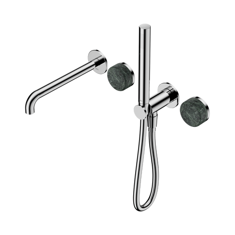 Serenity Progressive Shower System With Spout With Verde Alpi Handle And Slim Shower - Nero Serenity Collection - Chrome Finish