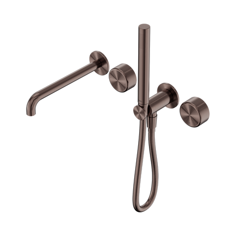 Serenity Progressive Shower System With Spout With Metal Handle And Slim Shower - Nero Serenity Collection - Chrome FinishBrushed Bronze Finish