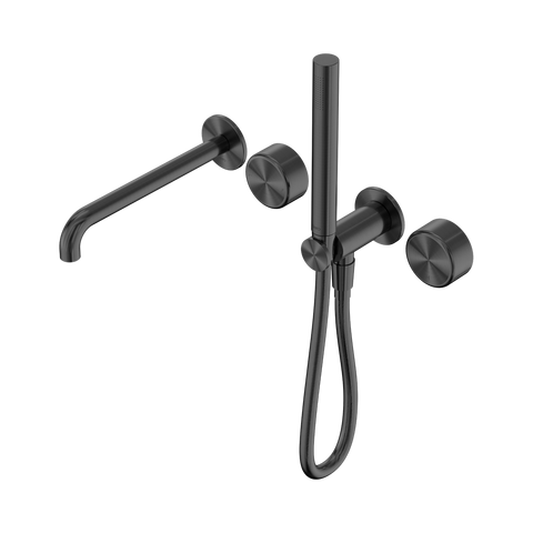 Serenity Progressive Shower System With Spout With Metal Handle And Slim Shower - Nero Serenity Collection - Chrome FinishGun Metal Finish