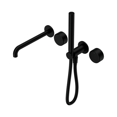 Serenity Progressive Shower System With Spout With Metal Handle And Slim Shower - Nero Serenity Collection - Chrome FinishMatte Black Finish