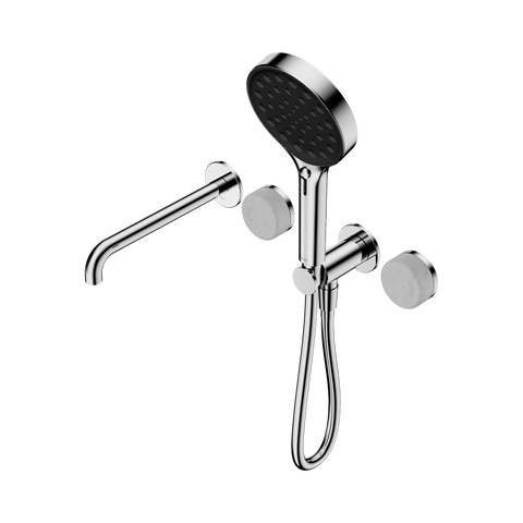 Serenity Progressive Shower System With Spout With Carrara Handle And Serenity Hand Shower - Nero Serenity Collection - Chrome Finish