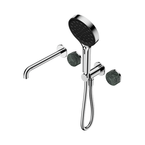 Serenity Progressive Shower System With Spout With Verde Alpi Handle And Serenity Hand Shower - Nero Serenity Collection - Chrome Finish