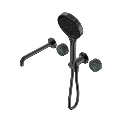 Serenity Progressive Shower System With Spout With Verde Alpi Handle And Serenity Hand Shower - Nero Serenity Collection - Chrome FinishGun Metal Finish