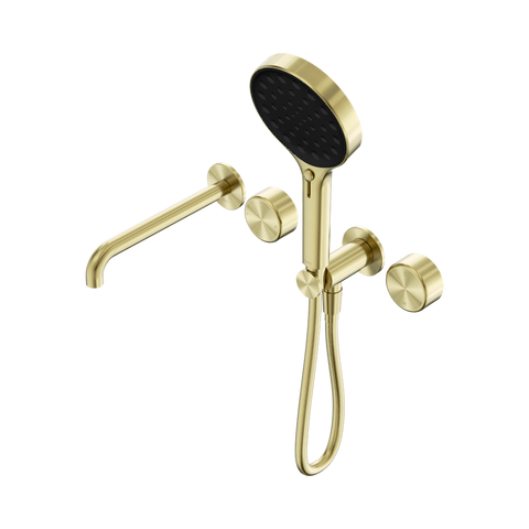 Serenity Progressive Shower System With Spout With Metal Handle And Serenity Hand Shower - Nero Serenity Collection - Chrome FinishBrushed Gold Finish