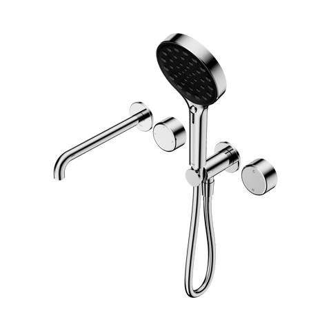 Serenity Progressive Shower System With Spout With Metal Handle And Serenity Hand Shower - Nero Serenity Collection - Chrome Finish
