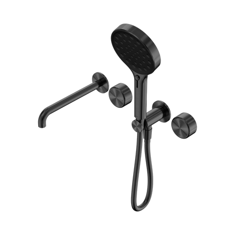 Serenity Progressive Shower System With Spout With Metal Handle And Serenity Hand Shower - Nero Serenity Collection - Chrome FinishGun Metal Finish