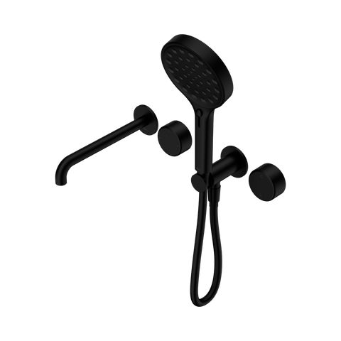Serenity Progressive Shower System With Spout With Metal Handle And Serenity Hand Shower - Nero Serenity Collection - Chrome FinishMatte Black Finish