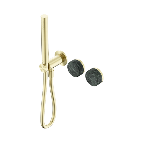 Serenity Progressive Shower System With Verde Alpi Handle And Slim Shower - Nero Serenity Collection - Chrome FinishBrushed Gold Finish