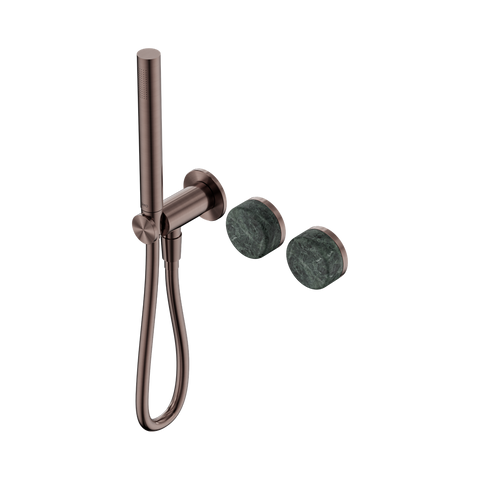 Serenity Progressive Shower System With Verde Alpi Handle And Slim Shower - Nero Serenity Collection - Chrome FinishBrushed Bronze Finish