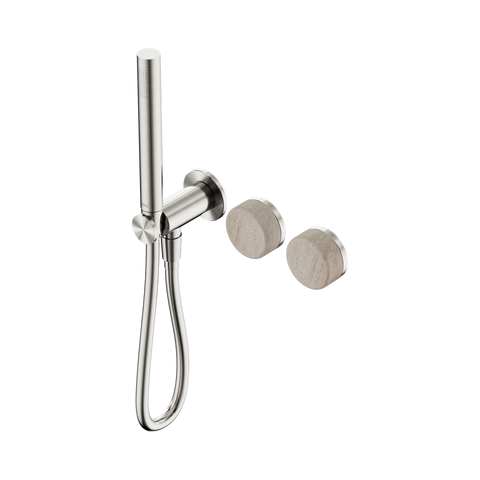 Serenity Progressive Shower System With Rome Travertine Handle And Slim Shower - Nero Serenity Collection - Chrome FinishBrushed Nickel Finish