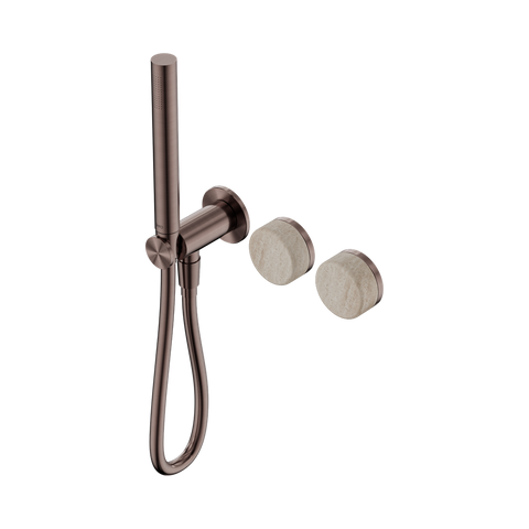 Serenity Progressive Shower System With Rome Travertine Handle And Slim Shower - Nero Serenity Collection - Chrome FinishBrushed Bronze Finish