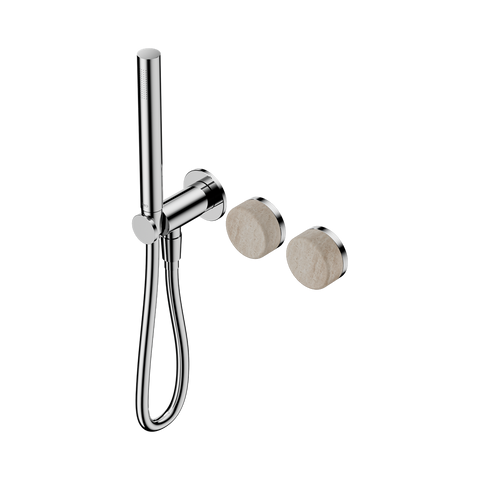 Serenity Progressive Shower System With Rome Travertine Handle And Slim Shower - Nero Serenity Collection - Chrome Finish