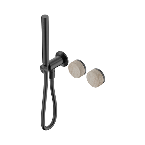 Serenity Progressive Shower System With Rome Travertine Handle And Slim Shower - Nero Serenity Collection - Chrome FinishGun Metal Finish