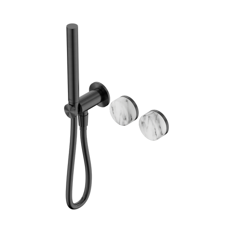 Serenity Progressive Shower System With Arabescato Corchia Handle And Slim Shower - Nero Serenity Collection - Chrome FinishGun Metal Finish