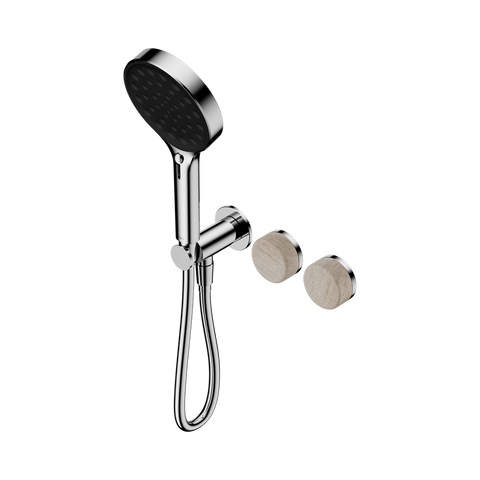 Serenity Progressive Shower System With Rome Travertine Handle And Serenity Hand Shower - Nero Serenity Collection - Chrome Finish