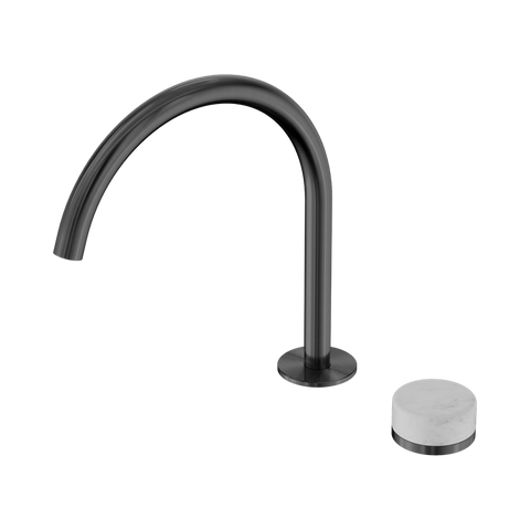Serenity Progressive Bath/Kitchen Mixer Arc Spout With Carrara Handle - Nero Serenity Collection - Chrome FinishGun Metal Finish