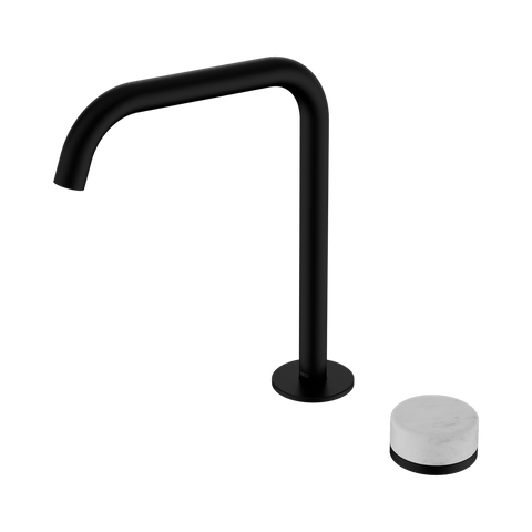Serenity Progressive Bath/Kitchen Mixer Edge Spout With Carrara Handle - Nero Serenity Collection - Chrome FinishMatte Black Finish