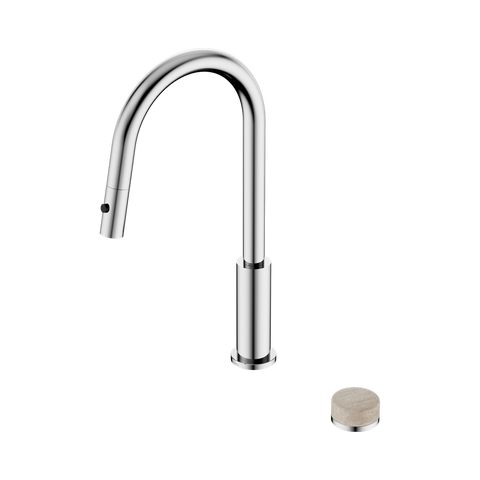 Serenity Progressive Pull Out kitchen Set With Rome Travertine Handle - Nero Serenity Collection - Chrome Finish