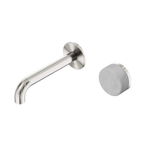Serenity Progressive Wall Basin Mixer 160mm Spout With Carrara Handle - Nero Serenity Collection - Chrome FinishBrushed Nickel Finish