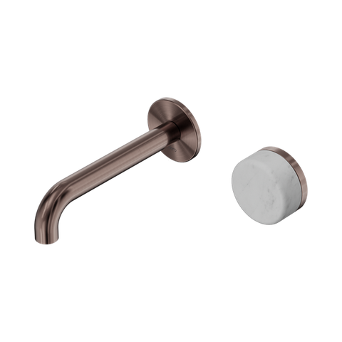 Serenity Progressive Wall Basin Mixer 160mm Spout With Carrara Handle - Nero Serenity Collection - Chrome FinishBrushed Bronze Finish