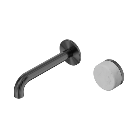 Serenity Progressive Wall Basin Mixer 160mm Spout With Carrara Handle - Nero Serenity Collection - Chrome FinishGun Metal Finish
