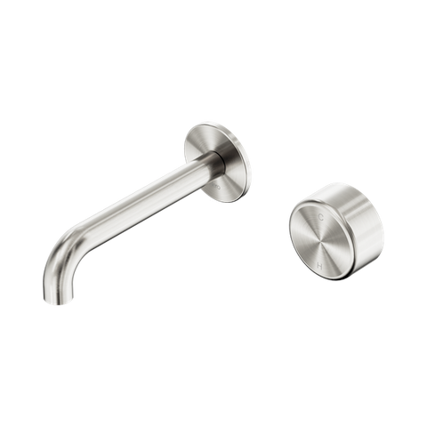Serenity Progressive Wall Basin Mixer 160mm Spout With Metal Handle - Nero Serenity Collection - Chrome FinishBrushed Nickel Finish