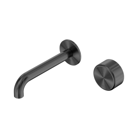 Serenity Progressive Wall Basin Mixer 160mm Spout With Metal Handle - Nero Serenity Collection - Chrome FinishGun Metal Finish