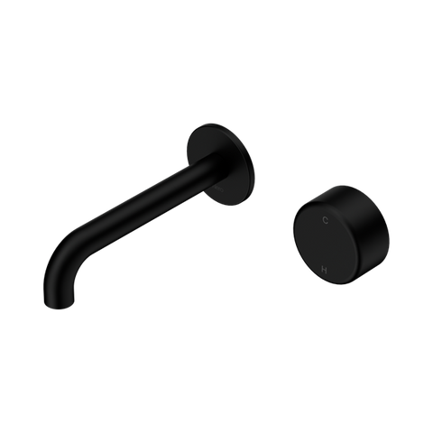Serenity Progressive Wall Basin Mixer 160mm Spout With Metal Handle - Nero Serenity Collection - Chrome FinishMatte Black Finish