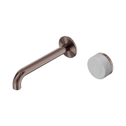 Serenity Progressive Wall Basin Mixer 185mm Spout With Carrara Handle - Nero Serenity Collection - Chrome FinishBrushed Bronze Finish