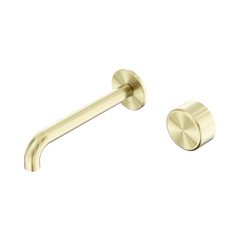 Serenity Progressive Wall Basin Mixer 185mm Spout With Metal Handle - Nero Serenity Collection - Chrome FinishBrushed Gold Finish
