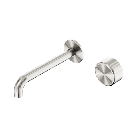 Serenity Progressive Wall Basin Mixer 185mm Spout With Metal Handle - Nero Serenity Collection - Chrome FinishBrushed Nickel Finish