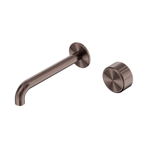 Serenity Progressive Wall Basin Mixer 185mm Spout With Metal Handle - Nero Serenity Collection - Chrome FinishBrushed Bronze Finish
