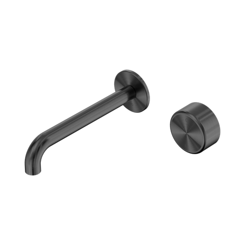 Serenity Progressive Wall Basin Mixer 185mm Spout With Metal Handle - Nero Serenity Collection - Chrome FinishGun Metal Finish