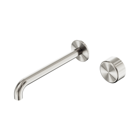 Serenity Progressive Wall Basin Mixer 220mm Spout With Metal Handle - Nero Serenity Collection - Chrome FinishBrushed Nickel Finish