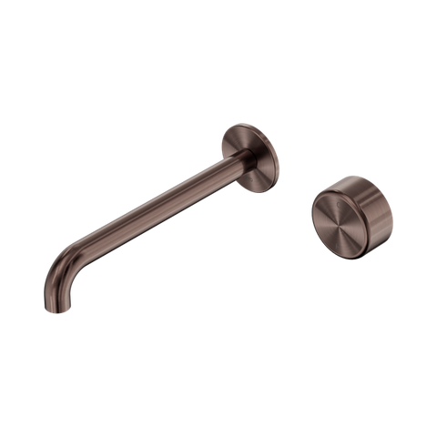 Serenity Progressive Wall Basin Mixer 220mm Spout With Metal Handle - Nero Serenity Collection - Chrome FinishBrushed Bronze Finish