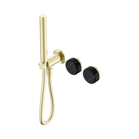 Serenity Progressive Shower System With Marquina Black Handle And Slim Shower - Nero Serenity Collection - Chrome FinishBrushed Gold Finish
