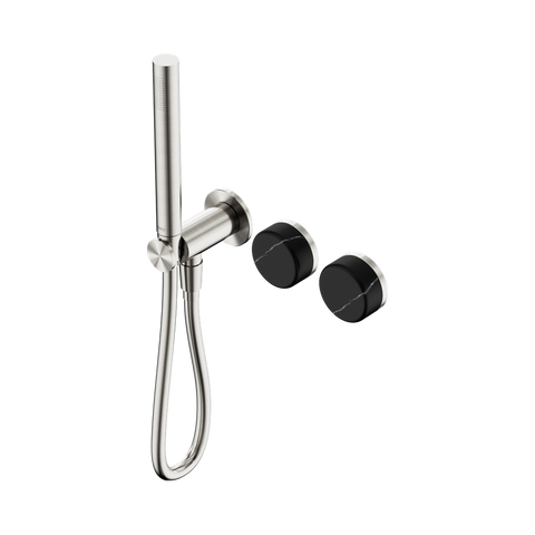 Serenity Progressive Shower System With Marquina Black Handle And Slim Shower - Nero Serenity Collection - Chrome FinishBrushed Nickel Finish