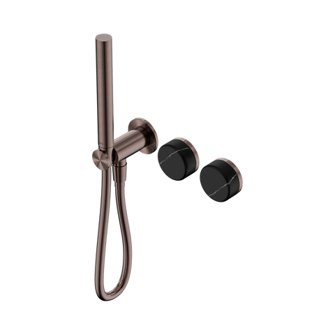Serenity Progressive Shower System With Marquina Black Handle And Slim Shower - Nero Serenity Collection - Chrome FinishBrushed Bronze Finish