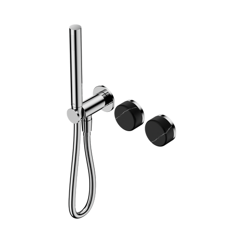 Serenity Progressive Shower System With Marquina Black Handle And Slim Shower - Nero Serenity Collection - Chrome Finish