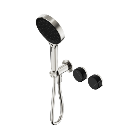Serenity Progressive Shower System With Marquina Black Handle And Serenity Hand Shower - Nero Serenity Collection - Chrome FinishBrushed Nickel Finish