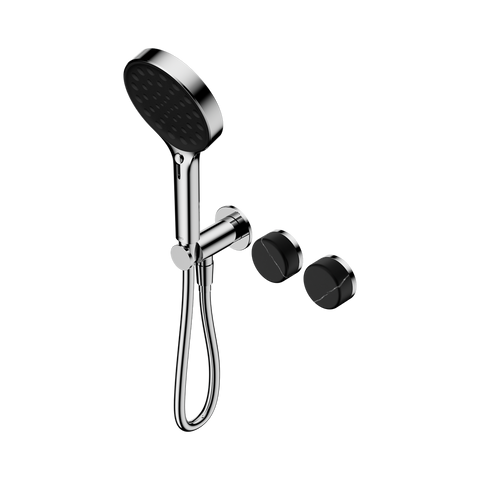 Serenity Progressive Shower System With Marquina Black Handle And Serenity Hand Shower - Nero Serenity Collection - Chrome Finish