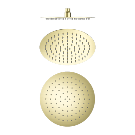 Showers Nero 250mm Round Stainless Steel Shower Head Colour: Brushed Gold Place & Palette