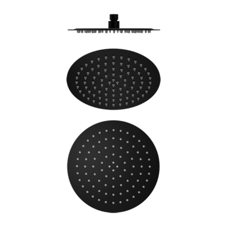 Showers Nero 250mm Round Stainless Steel Shower Head Colour: Matte Black Place & Palette